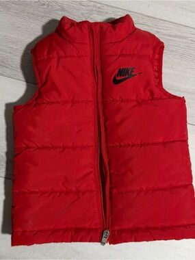 Nike Red Quilted Sleeveless Puffer Vest